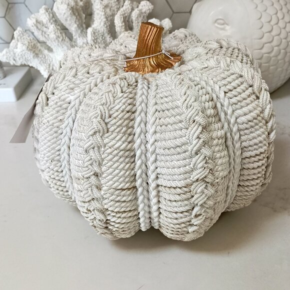 NEW! SHABBY Sweater CHIC RESIN PUMPKIN DECOR - Picture 3 of 3